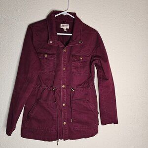 Arizona Jean Co Burgundy Anorak Cargo Utility Jacket Women's Size Medium